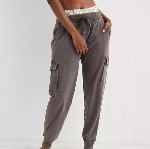 Aerie Sunwashed Fleece Cargo Jogger XL - Picture 3 of 6